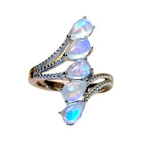 Rainbow Moonstone Ring